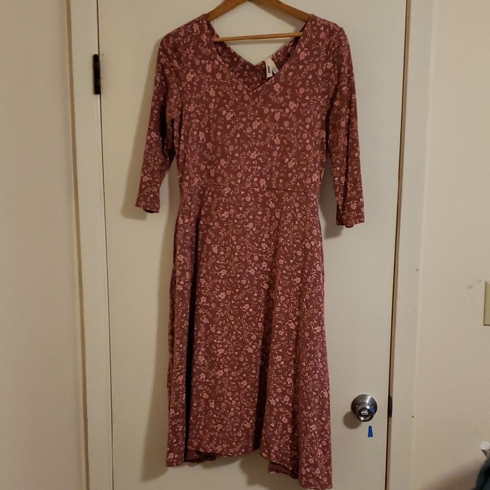 Pact Women's Long Sleeve Dress - Pink Floral